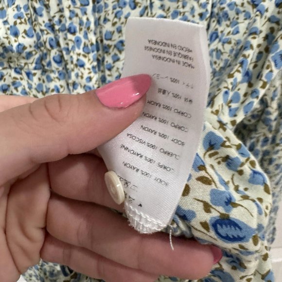 Faithfull The Brand Brigitte‎ Knot Shirt Blouse Top Size 10 Floral Multicolor - Picture 7 of 10